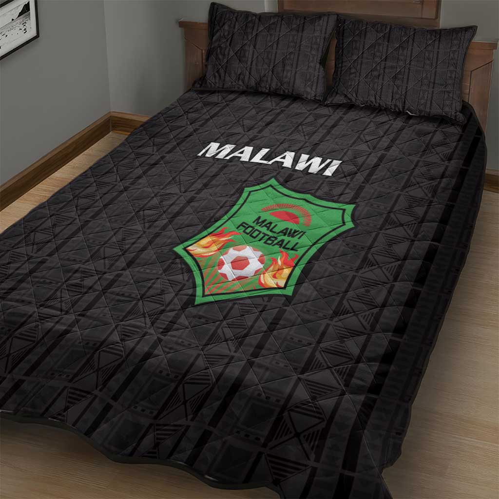 Malawi Football Quilt Bed Set Go Champions - Black - African Pride