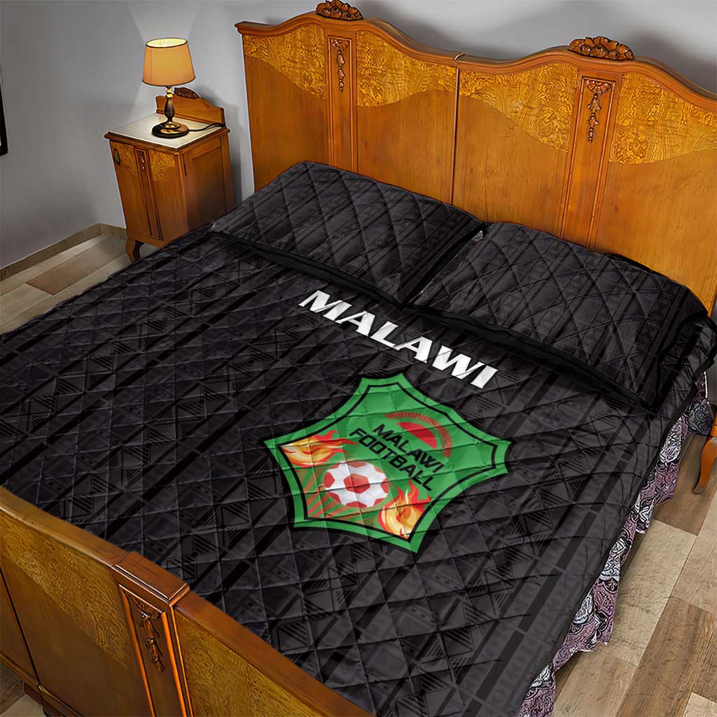 Malawi Football Quilt Bed Set Go Champions - Black - African Pride