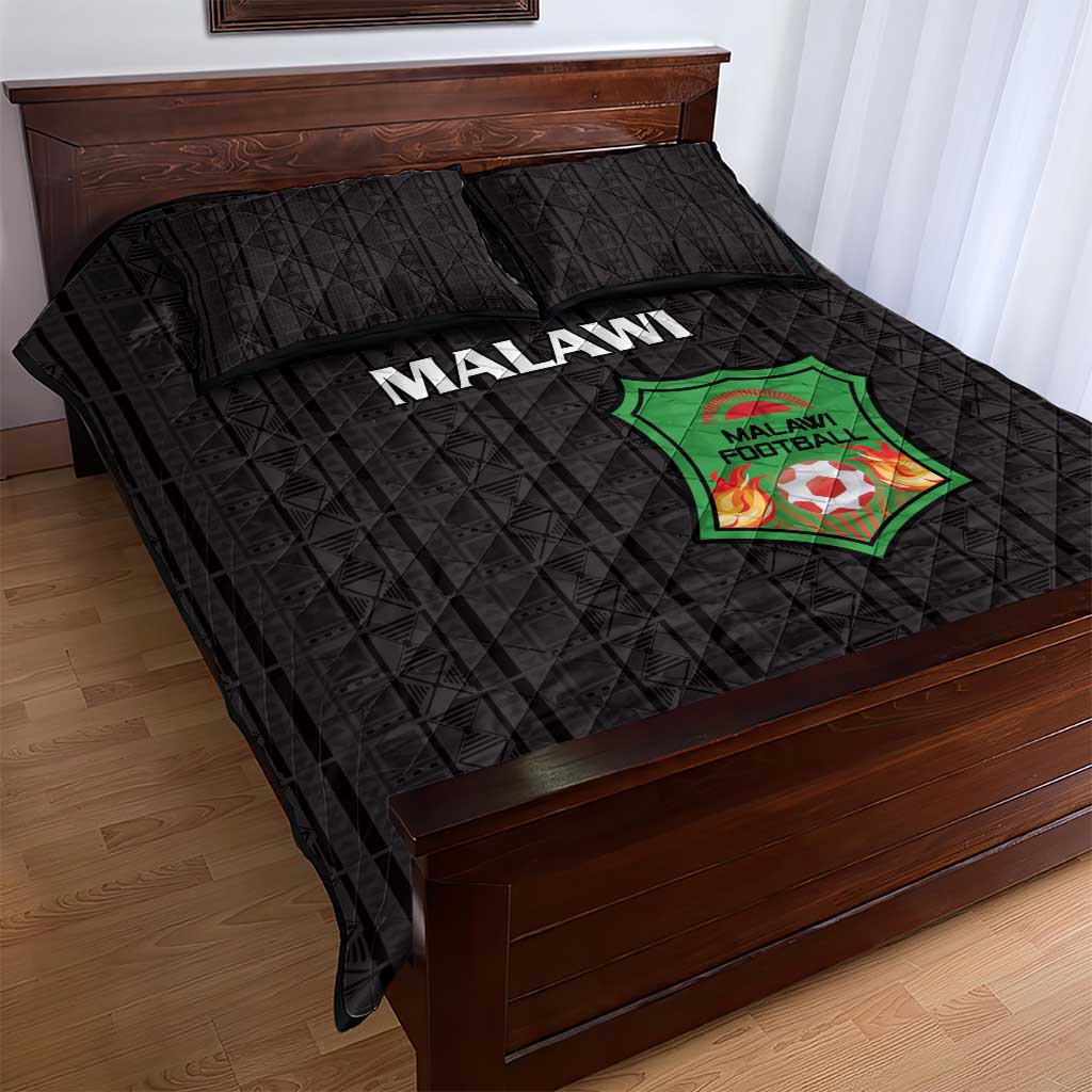 Malawi Football Quilt Bed Set Go Champions - Black - African Pride