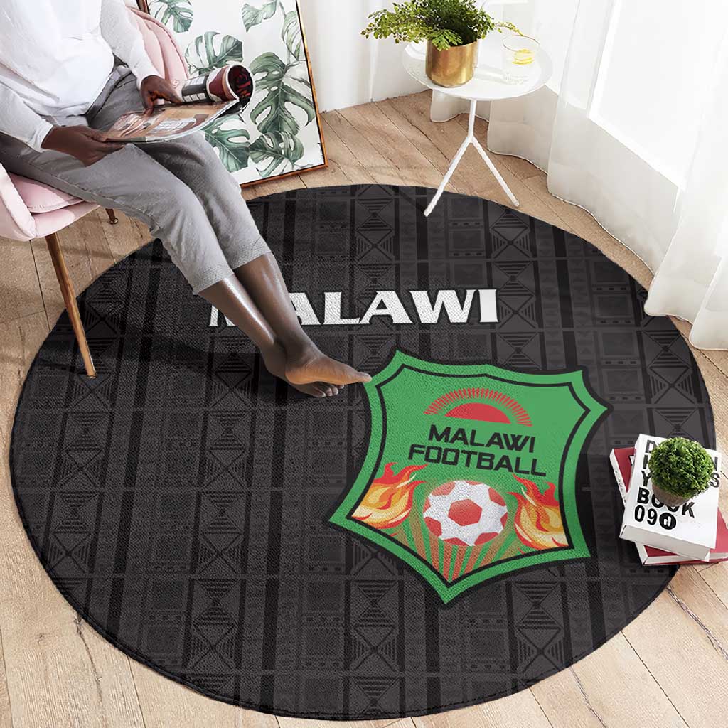 Malawi Football Round Carpet Go Champions - Black - African Pride