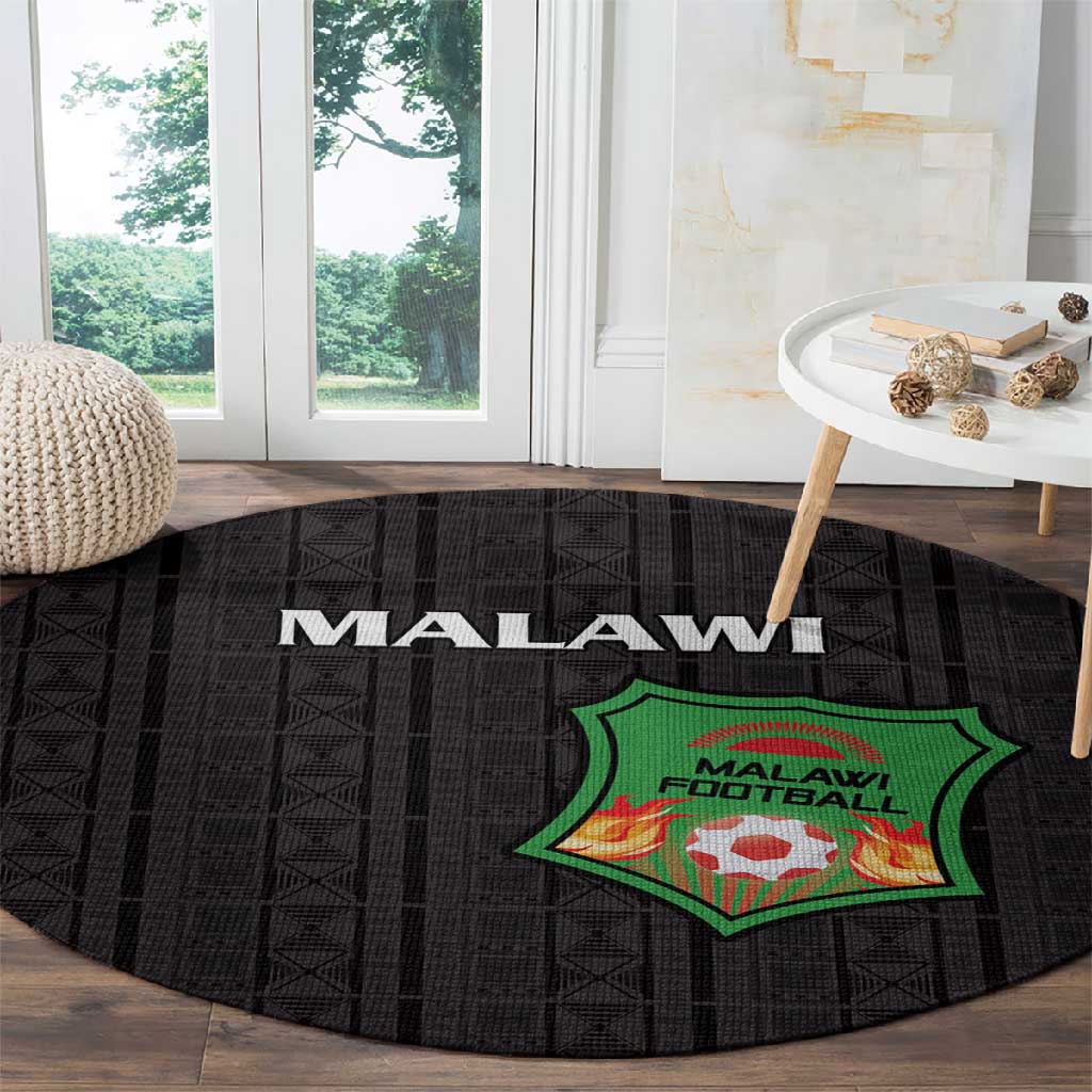 Malawi Football Round Carpet Go Champions - Black - African Pride