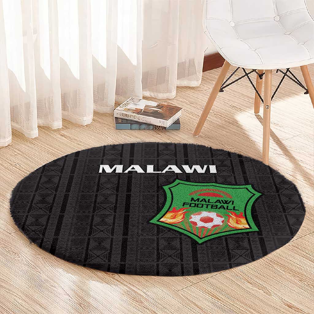 Malawi Football Round Carpet Go Champions - Black - African Pride