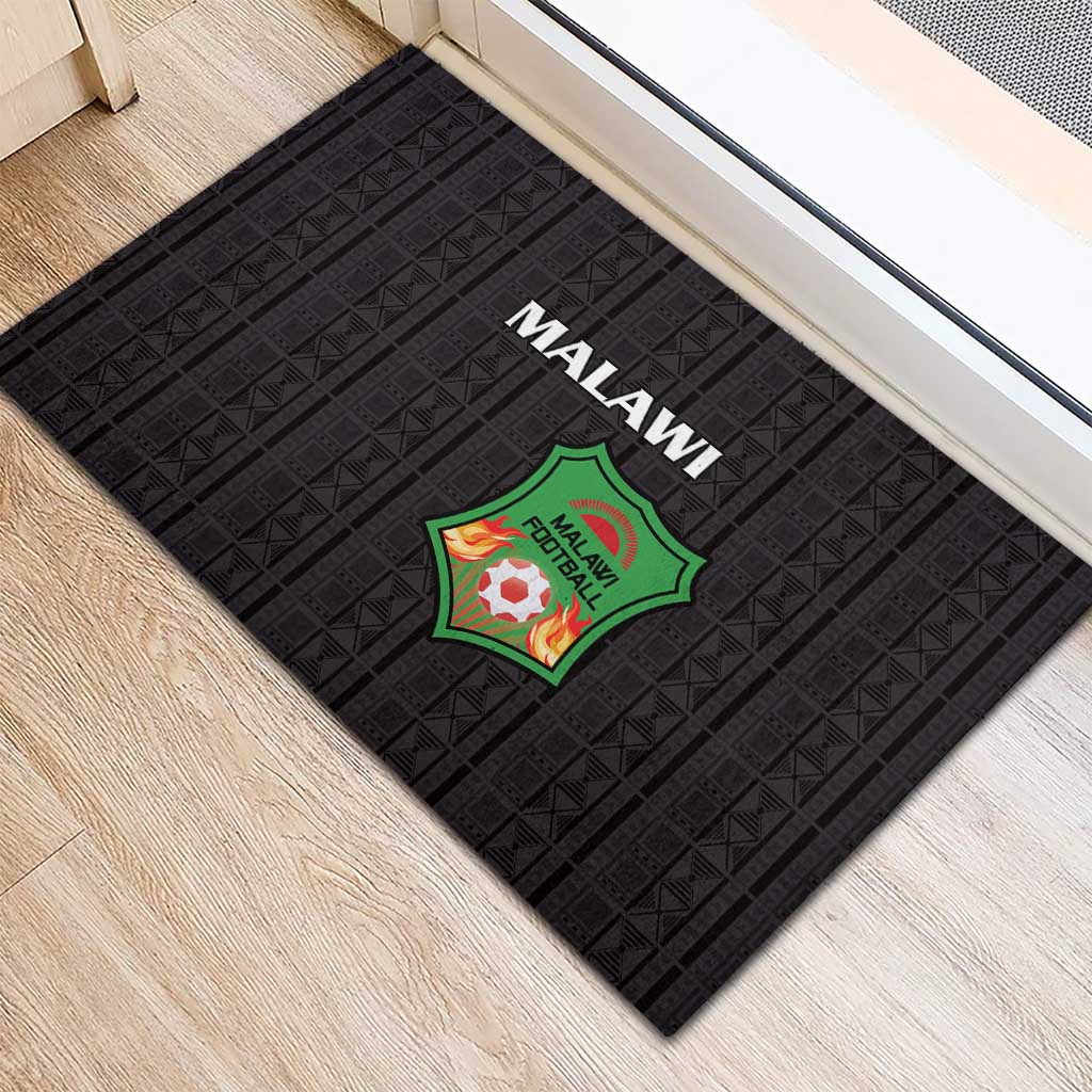 Malawi Football Rubber Doormat Go Champions - Black - African Pride