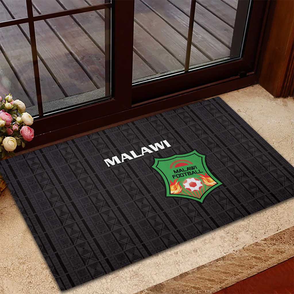 Malawi Football Rubber Doormat Go Champions - Black - African Pride
