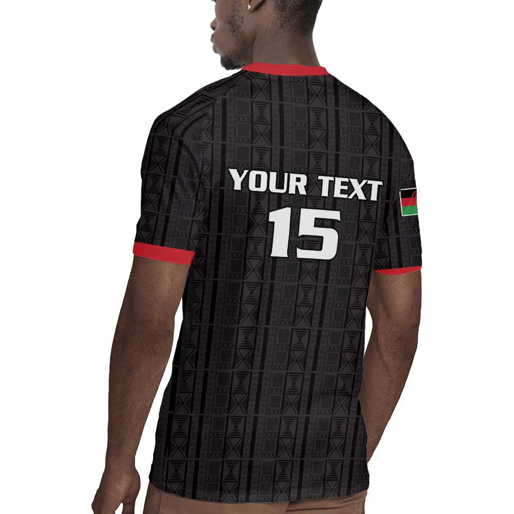 Custom Malawi Football Rugby Jersey Go Champions - Black - African Pride