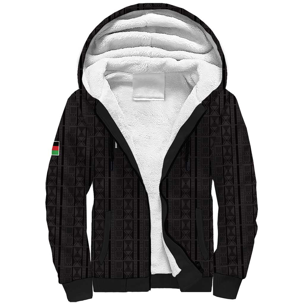 Custom Malawi Football Sherpa Hoodie Go Champions - Black - African Pride