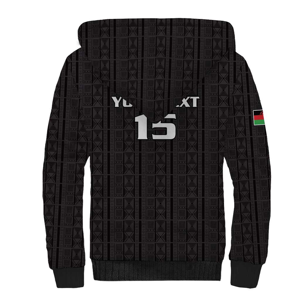 Custom Malawi Football Sherpa Hoodie Go Champions - Black - African Pride