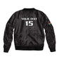 Custom Malawi Football Sleeve Zip Bomber Jacket Go Champions - Black - African Pride