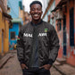 Custom Malawi Football Sleeve Zip Bomber Jacket Go Champions - Black - African Pride
