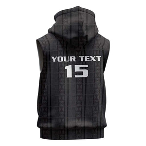 Custom Malawi Football Sleeveless Zip Hoodie Go Champions - Black - African Pride