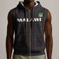 Custom Malawi Football Sleeveless Zip Hoodie Go Champions - Black - African Pride