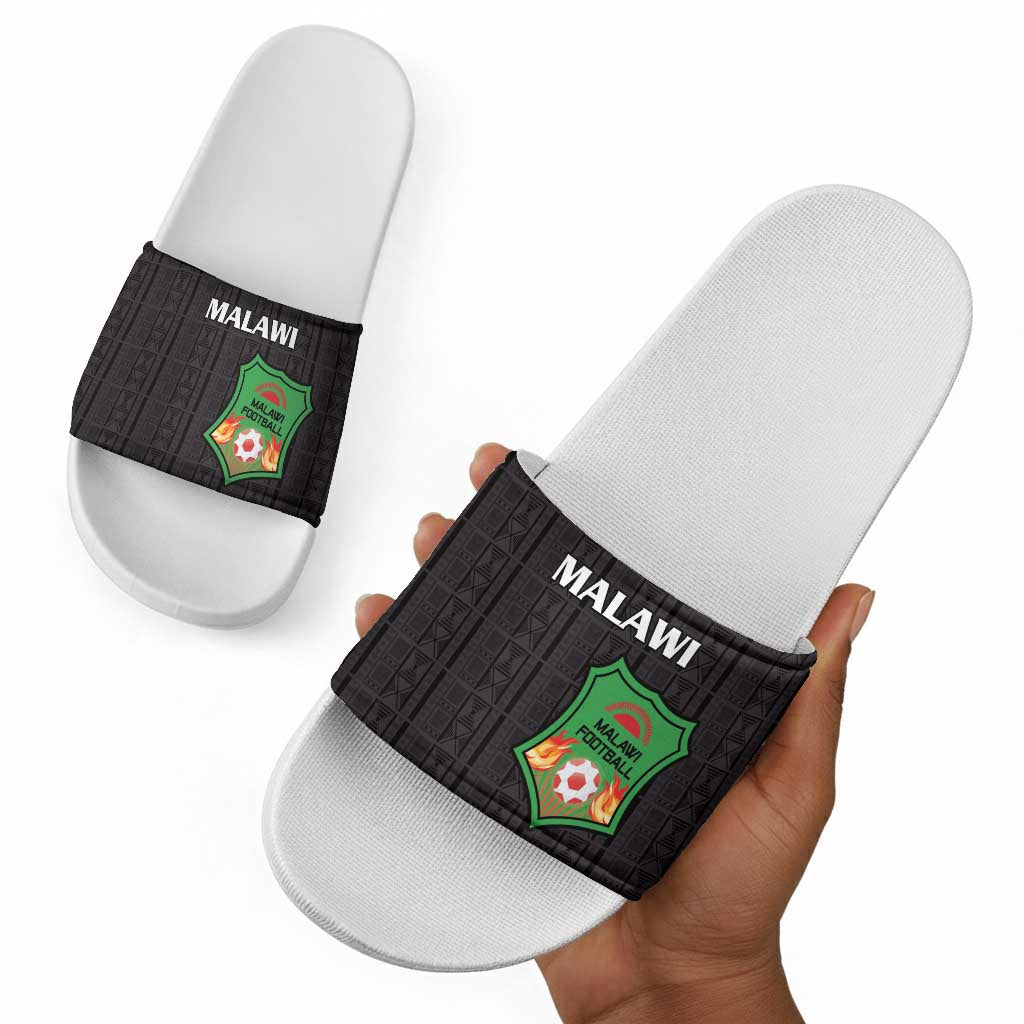 Malawi Football Slide Sandals Come On Flames - Black