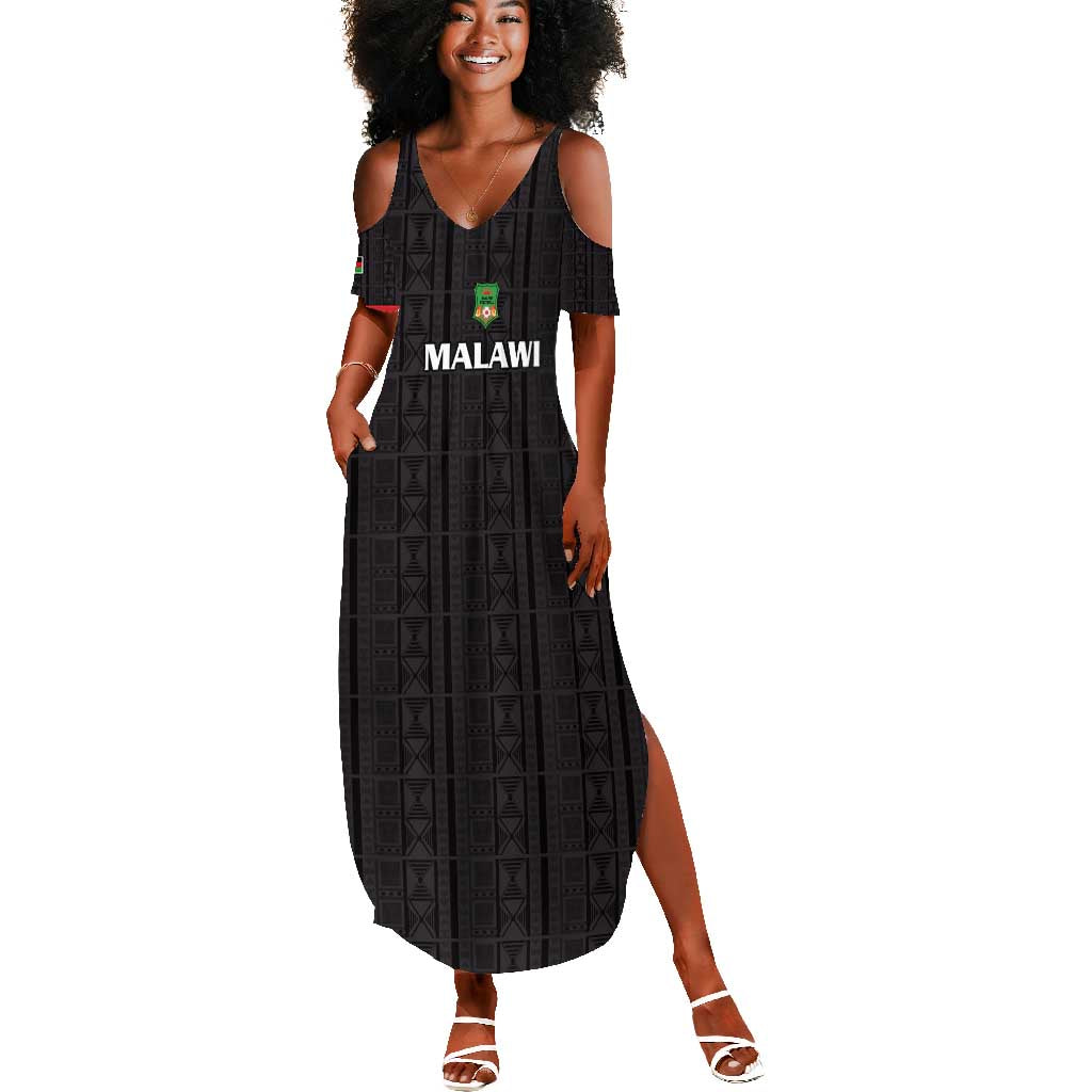 Custom Malawi Football Summer Maxi Dress Go Champions - Black - African Pride