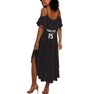 Custom Malawi Football Summer Maxi Dress Go Champions - Black - African Pride