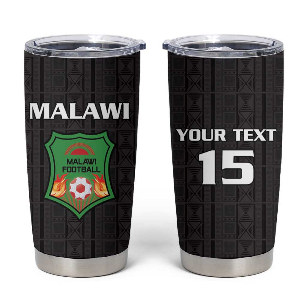 Custom Malawi Football Tumbler Cup Go Champions - Black - African Pride