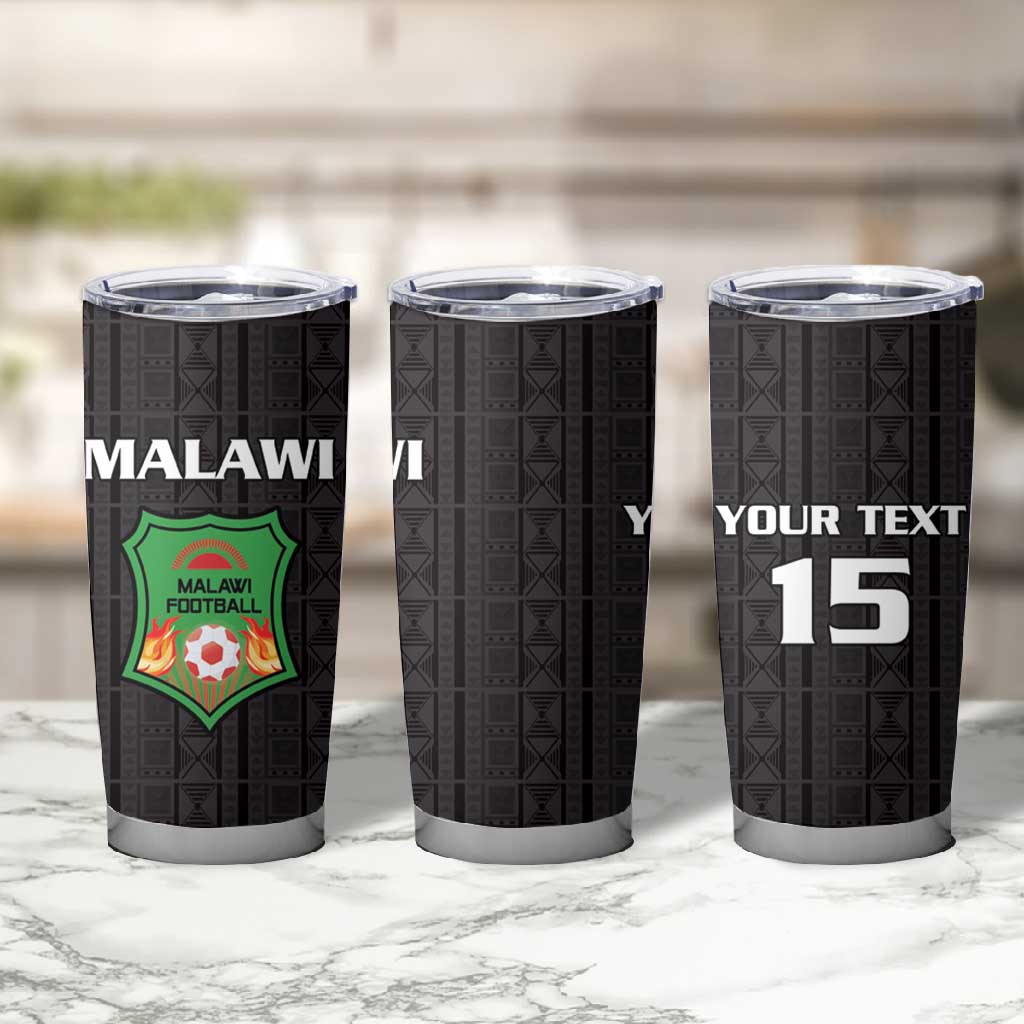 Custom Malawi Football Tumbler Cup Go Champions - Black - African Pride