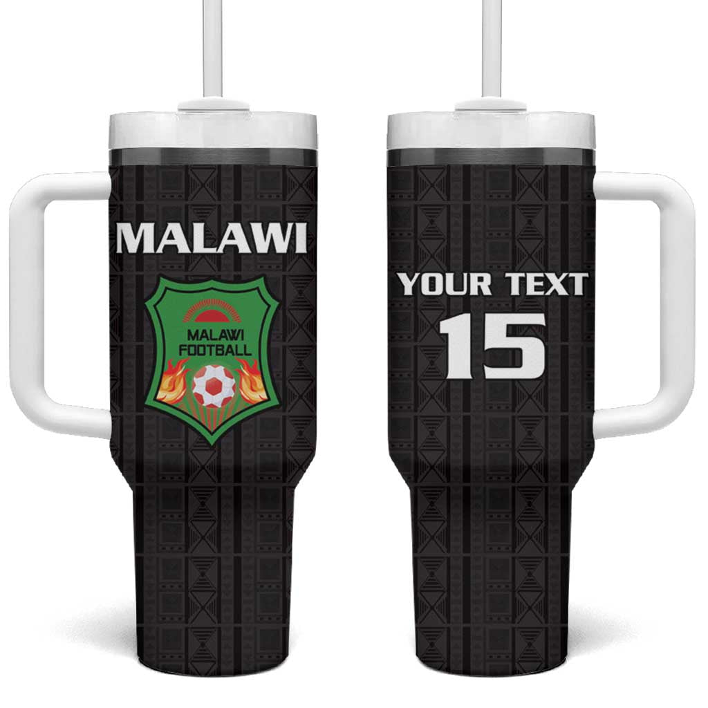 Custom Malawi Football Tumbler With Handle Go Champions - Black - African Pride