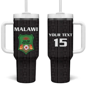 Custom Malawi Football Tumbler With Handle Go Champions - Black - African Pride