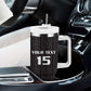 Custom Malawi Football Tumbler With Handle Go Champions - Black - African Pride