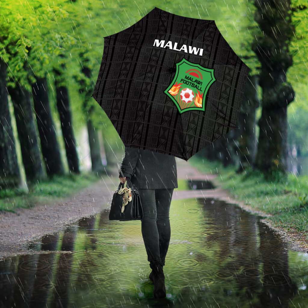Malawi Football Umbrella Come On Flames - Black