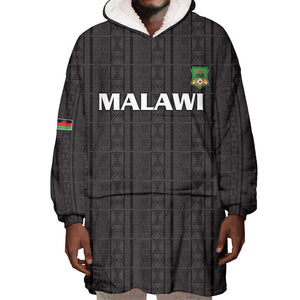 Custom Malawi Football Wearable Blanket Hoodie Go Champions - Black - African Pride