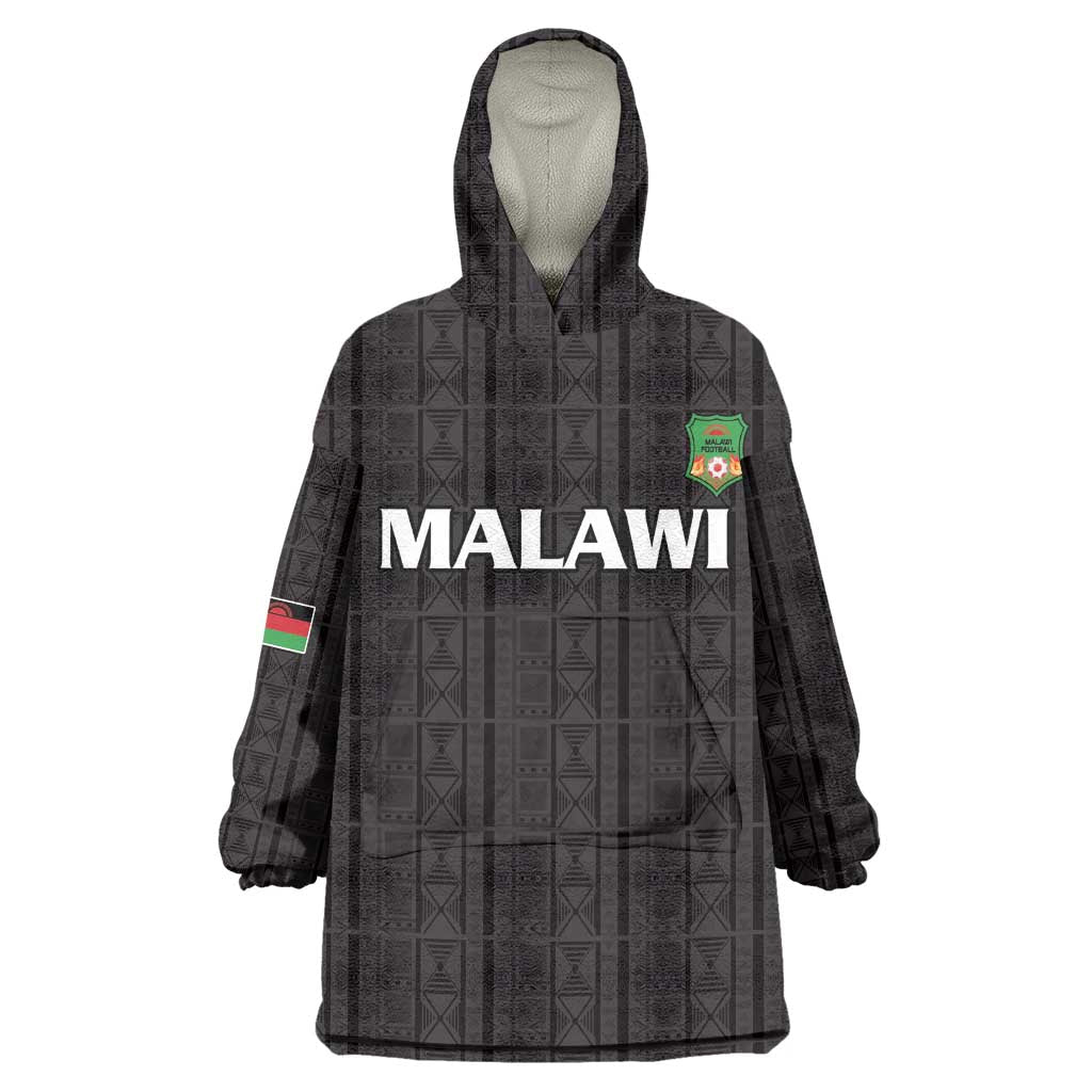 Custom Malawi Football Wearable Blanket Hoodie Go Champions - Black - African Pride