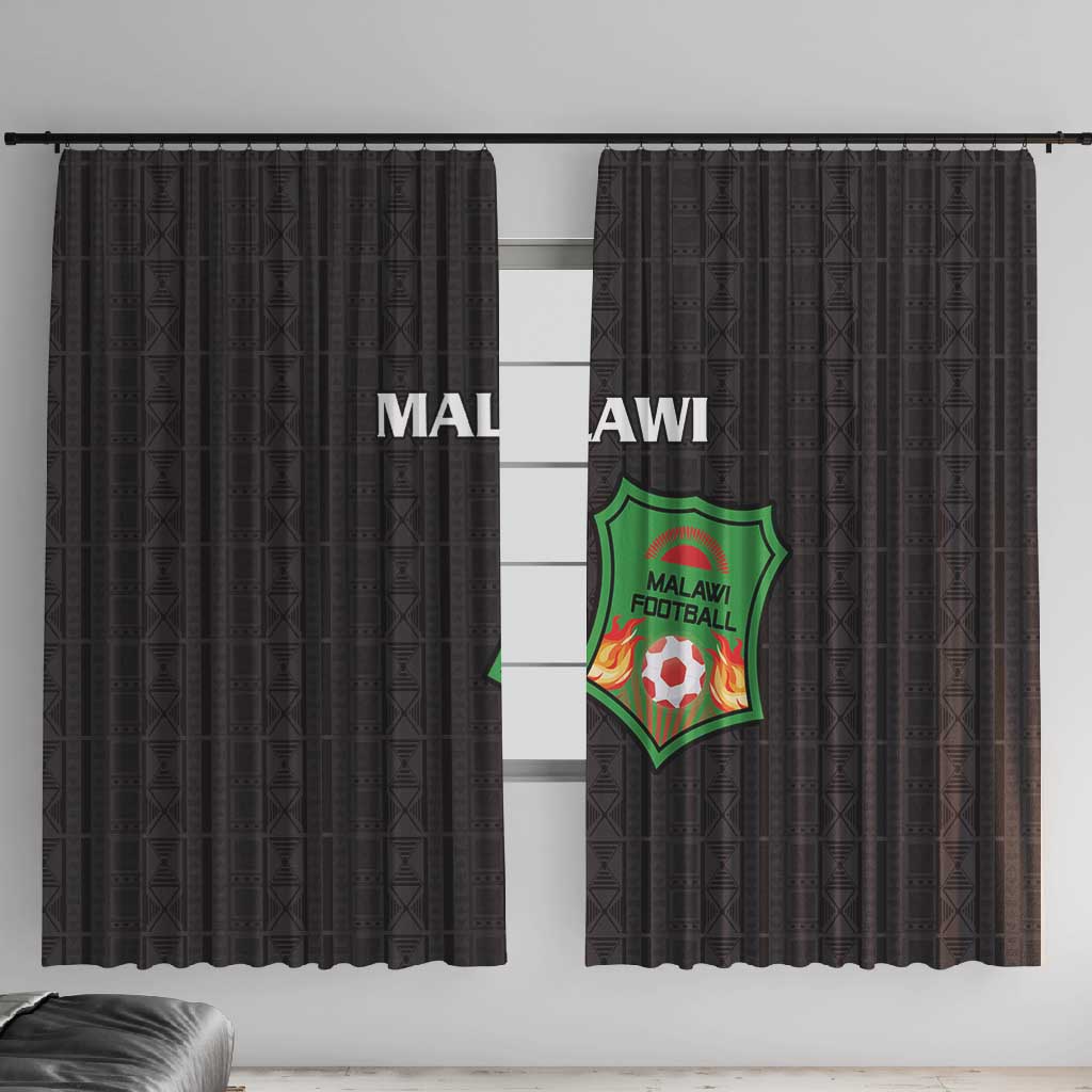 Malawi Football Window Curtain Go Champions - Black - African Pride