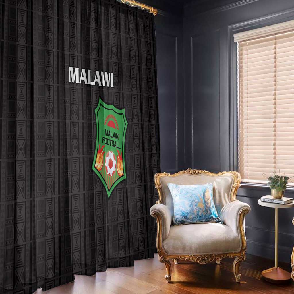 Malawi Football Window Curtain Go Champions - Black - African Pride