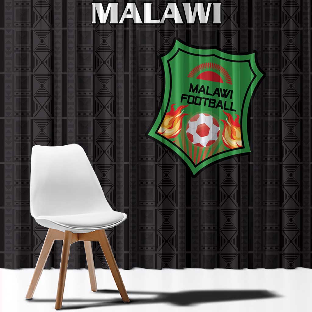 Malawi Football Window Curtain Go Champions - Black - African Pride