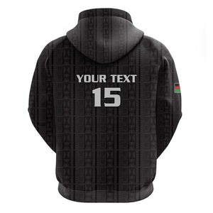 Custom Malawi Football Zip Hoodie Go Champions - Black - African Pride