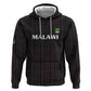 Custom Malawi Football Zip Hoodie Go Champions - Black - African Pride