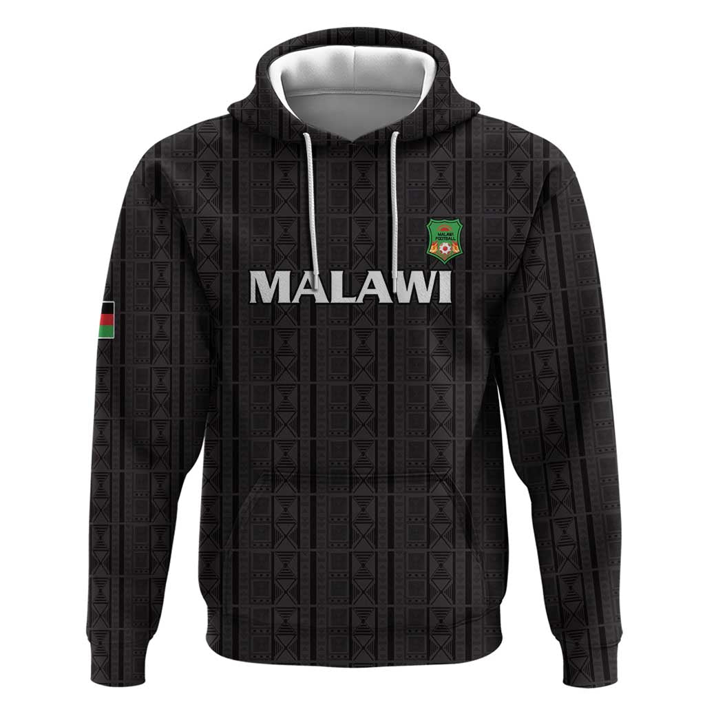 Custom Malawi Football Zip Hoodie Go Champions - Black - African Pride