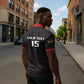 Custom Malawi Football Zipper Polo Shirt Come On Flames - Black