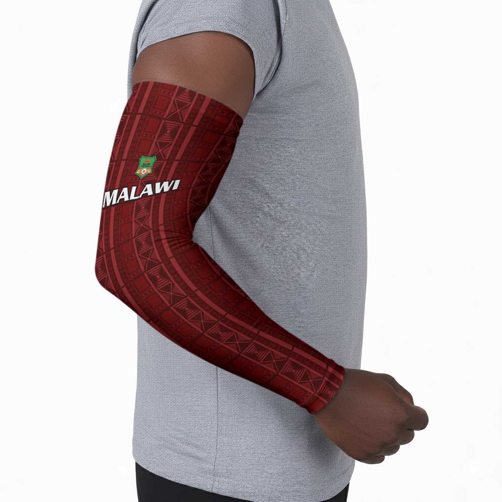 Custom Malawi Football Arm Sleeves Come On Flames - Red