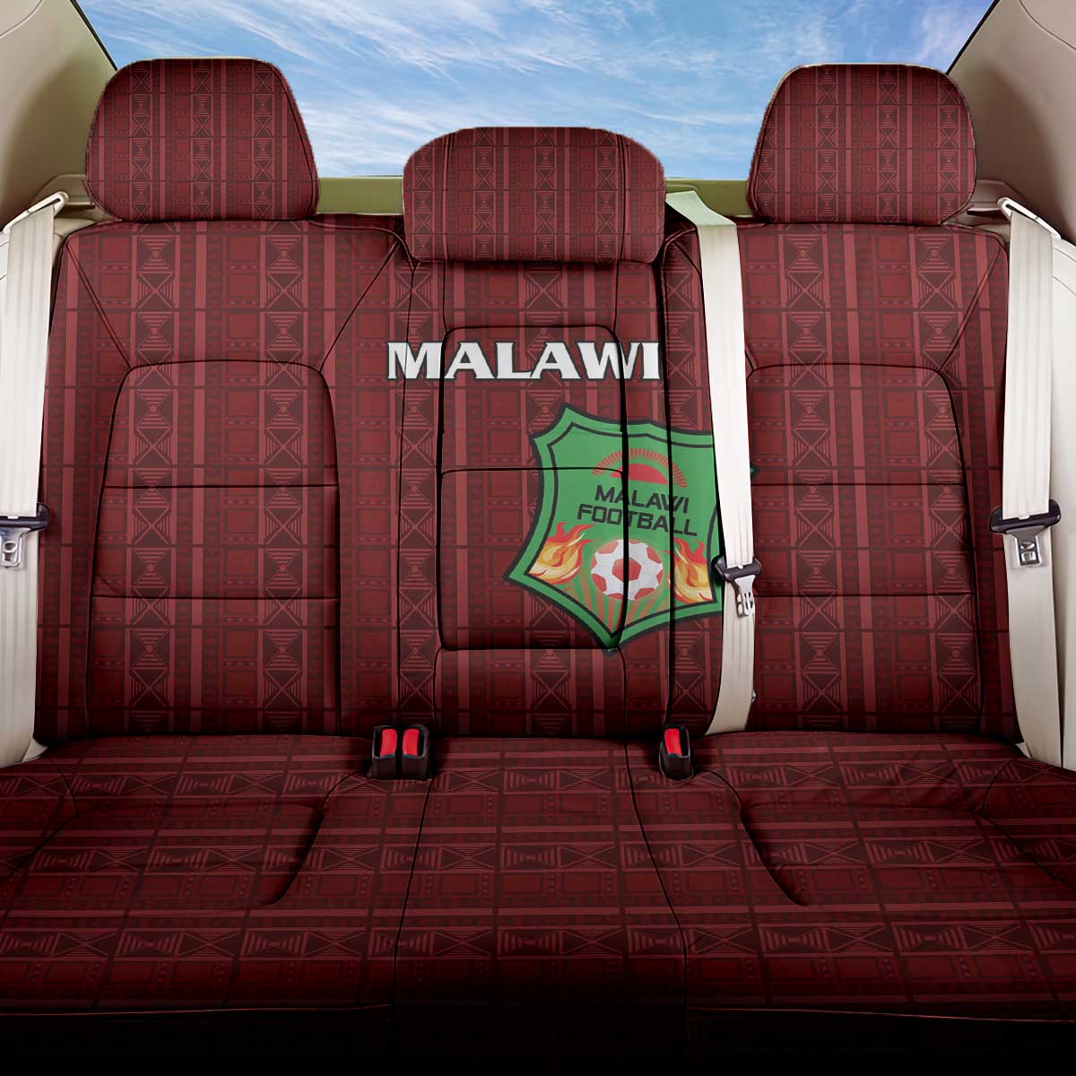 Malawi Football Back Car Seat Cover Go Champions - Red - African Pride