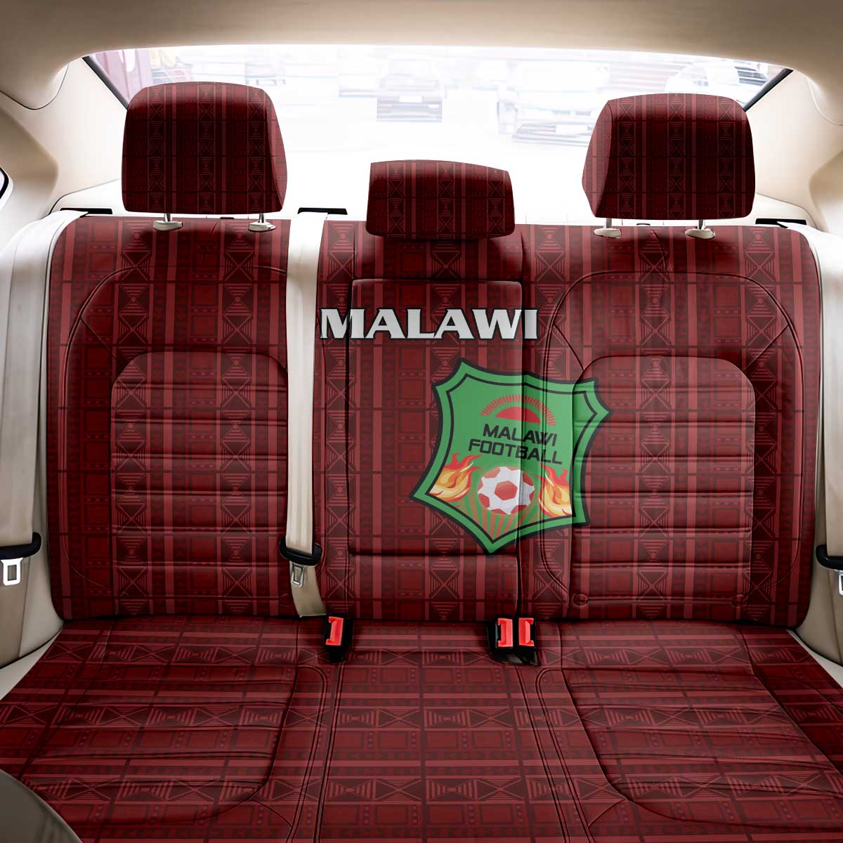 Malawi Football Back Car Seat Cover Go Champions - Red - African Pride