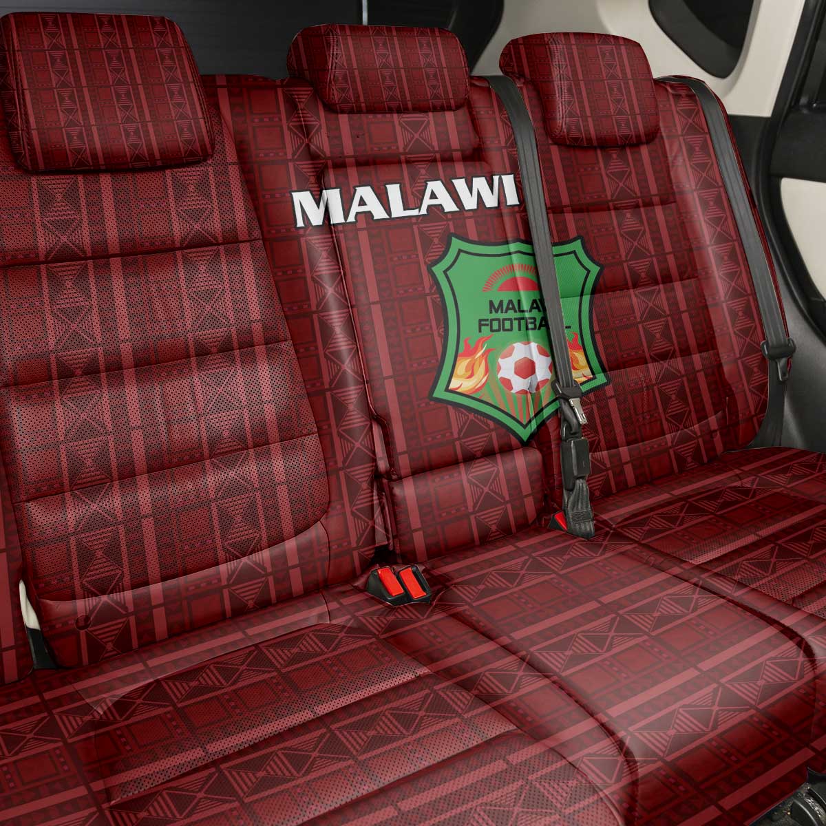 Malawi Football Back Car Seat Cover Go Champions - Red - African Pride