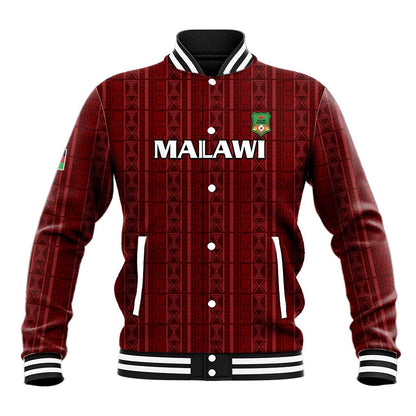 Custom Malawi Football Baseball Jacket Go Champions - Red - African Pride