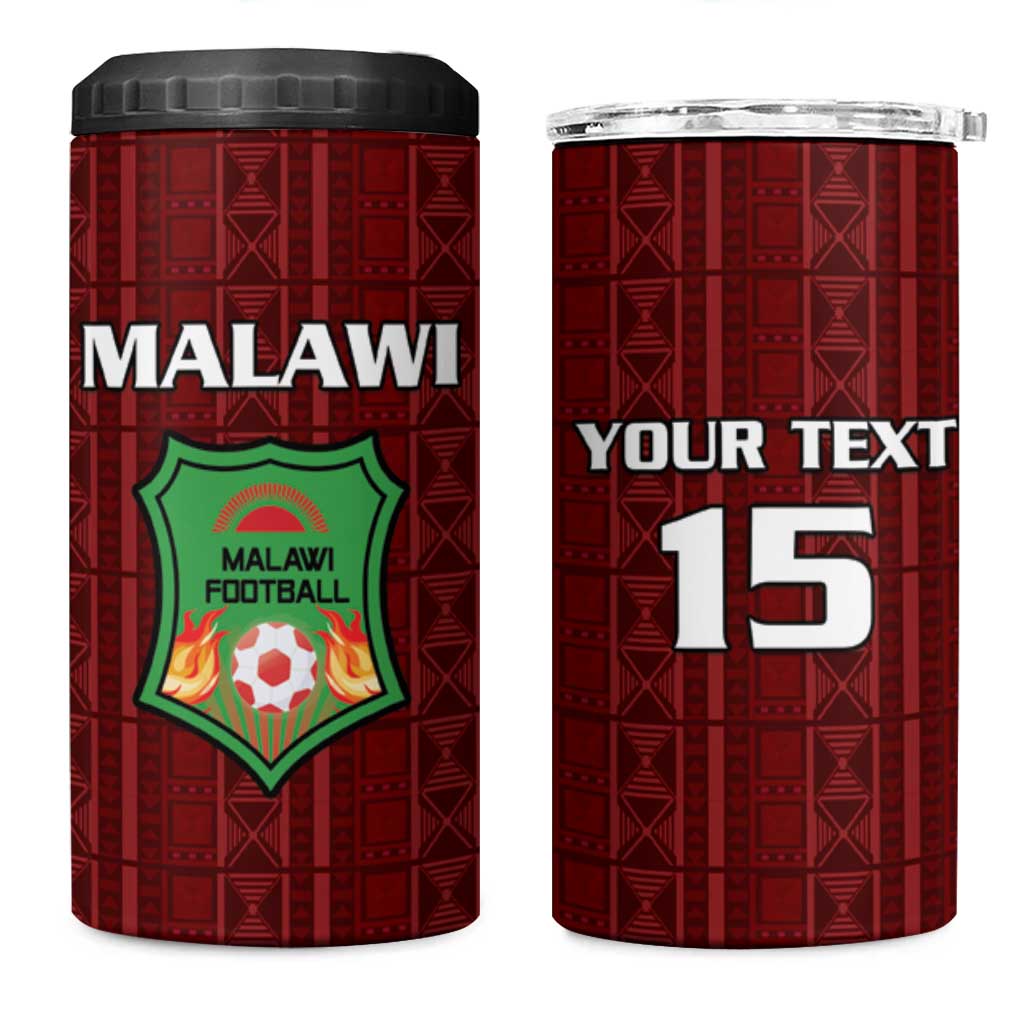 Custom Malawi Football 4 in 1 Can Cooler Tumbler Go Champions - Red - African Pride