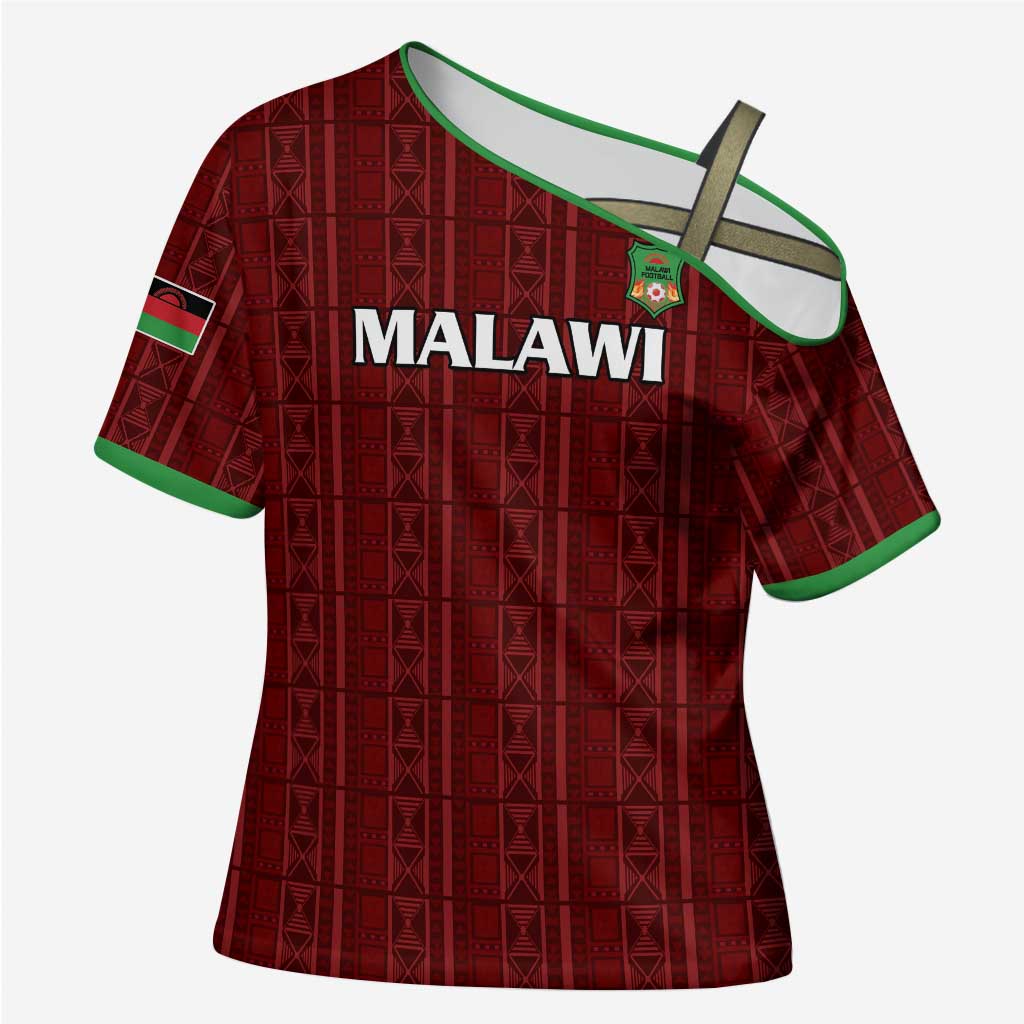 Custom Malawi Football Cross Shoulder Shirt Come On Flames - Red