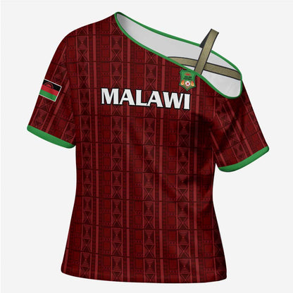 Custom Malawi Football Cross Shoulder Shirt Come On Flames - Red