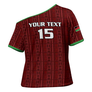 Custom Malawi Football Cross Shoulder Shirt Come On Flames - Red