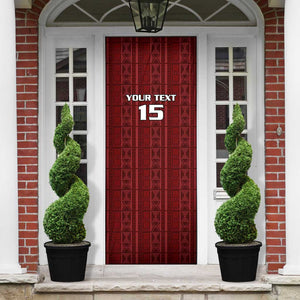 Custom Malawi Football Door Cover Come On Flames - Red