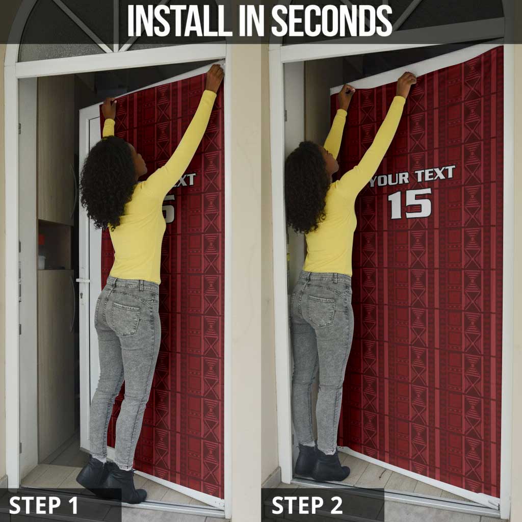 Custom Malawi Football Door Cover Come On Flames - Red