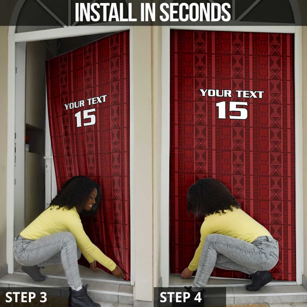 Custom Malawi Football Door Cover Come On Flames - Red