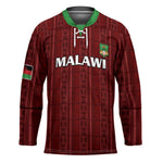 Custom Malawi Football Hockey Jersey Come On Flames - Red