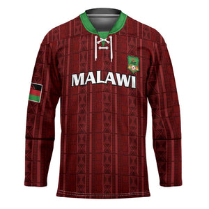 Custom Malawi Football Hockey Jersey Come On Flames - Red
