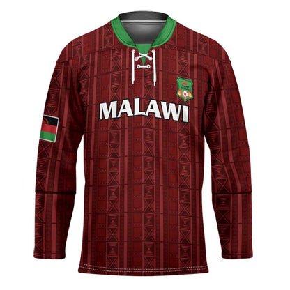 Custom Malawi Football Hockey Jersey Come On Flames - Red