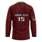 Custom Malawi Football Hockey Jersey Come On Flames - Red