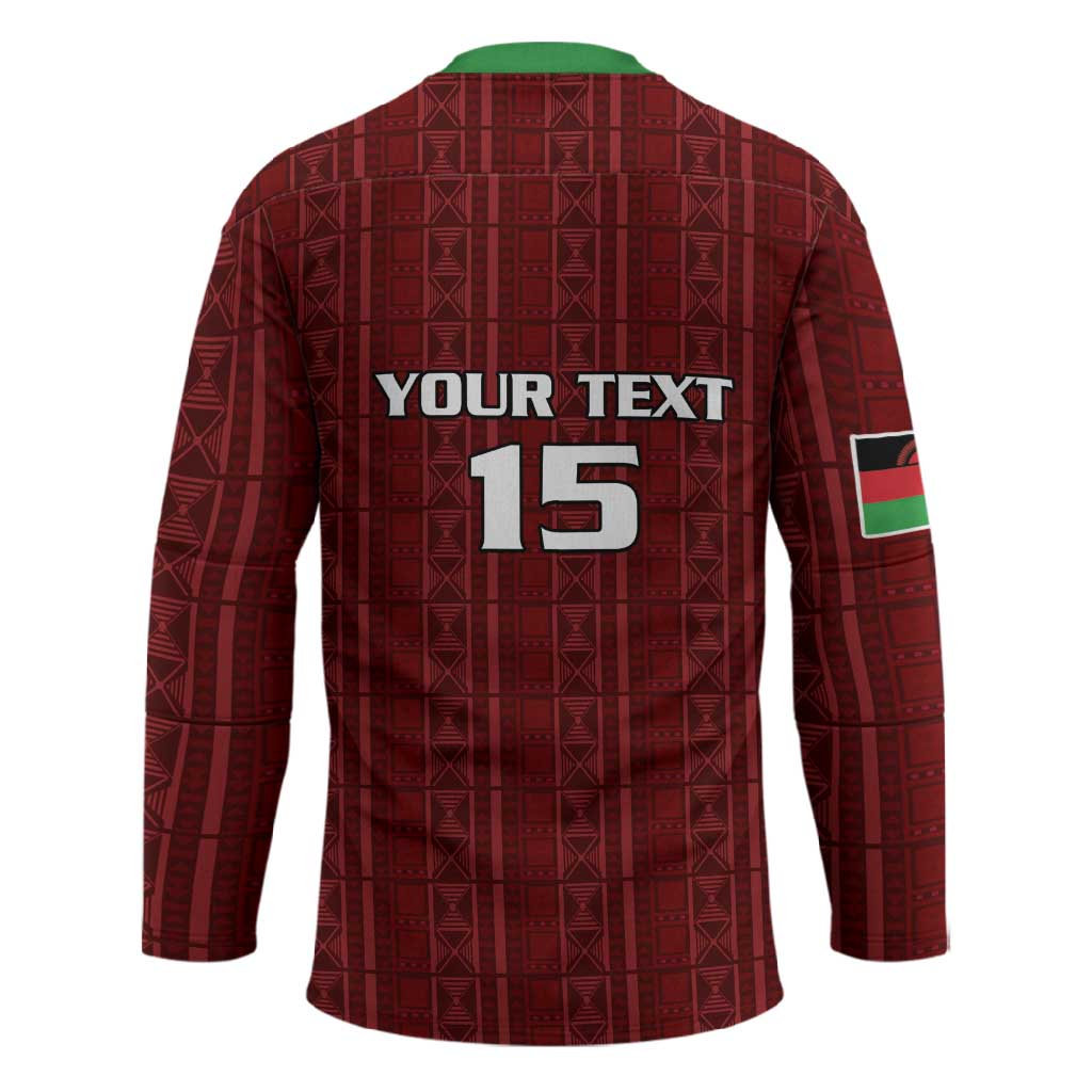 Custom Malawi Football Hockey Jersey Come On Flames - Red